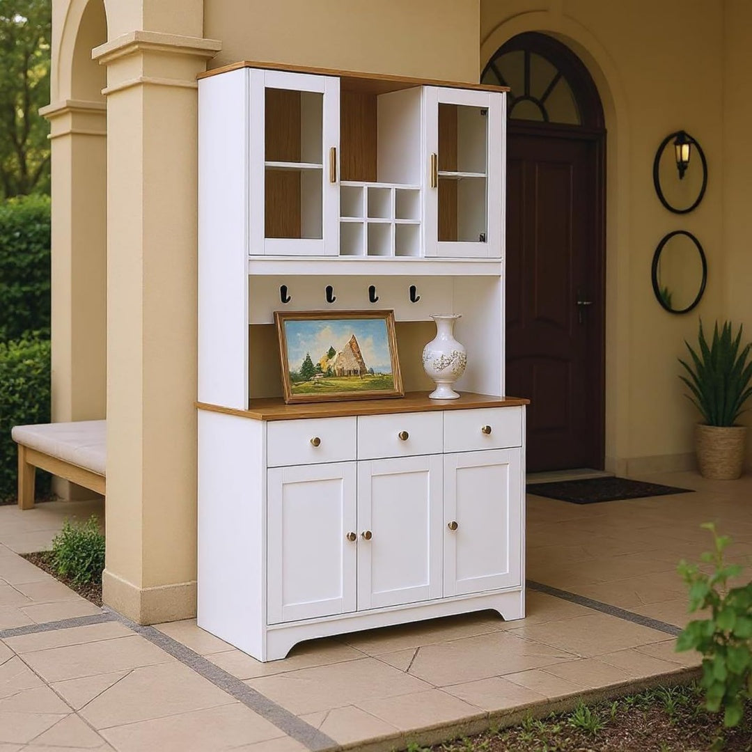 Schrankmoebel FurnitureR Weier Garderobenschrank, Modernes Design, natur