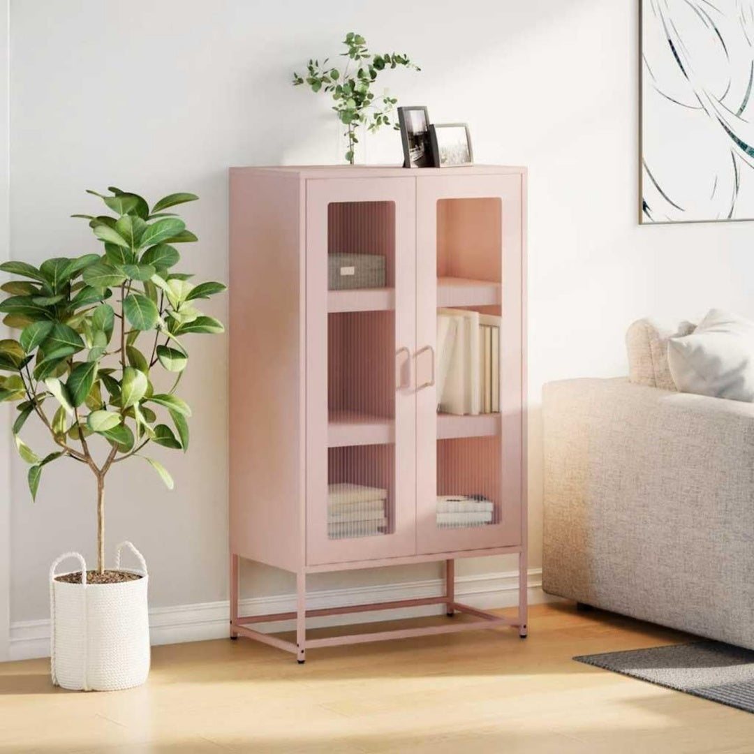 Funktionsmoebel mit Tueren mit Stauraum rosa