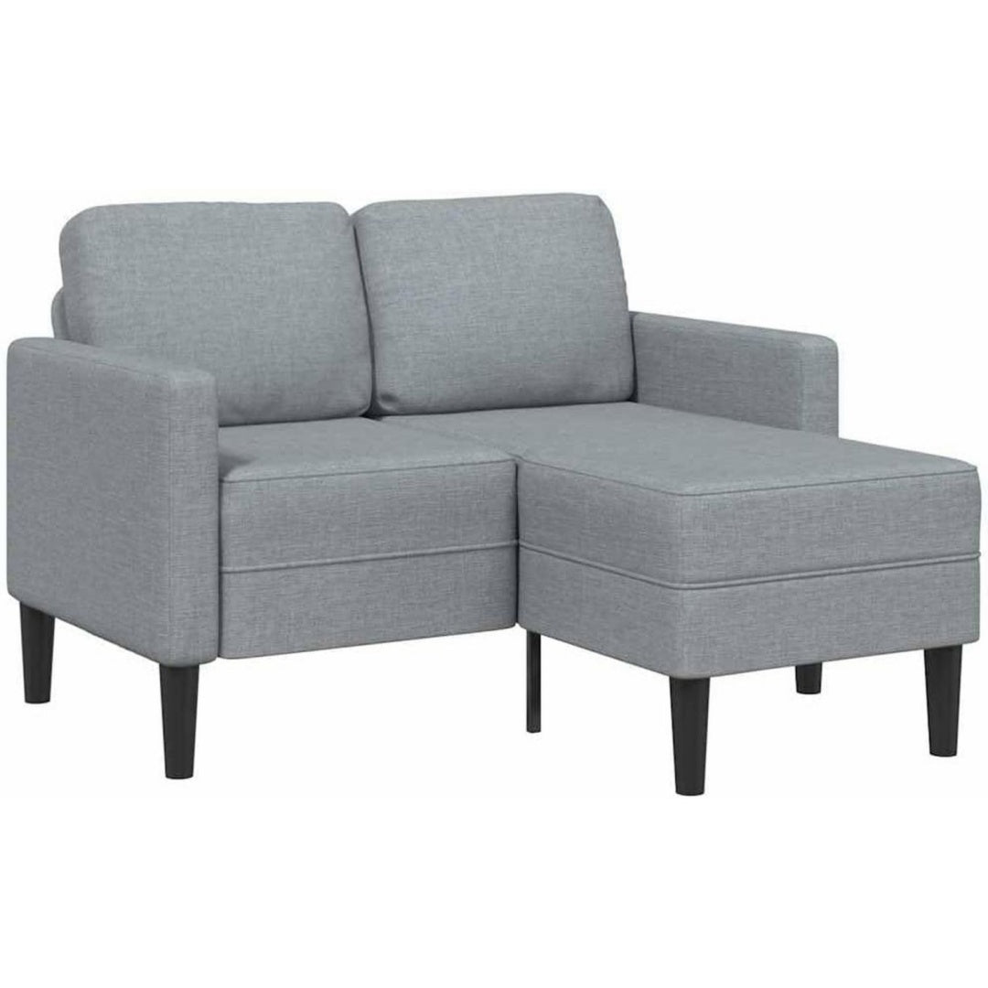 Wohnzimmersofa mit Armlehnen aus Massivholz hellgrau