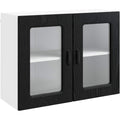 Aufbewahrungsschrank mit Tueren 80 x 31 x 100 cm schwarz