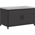 Schrankmoebel mit Tueren 90 x 50 x 53 cm schwarz