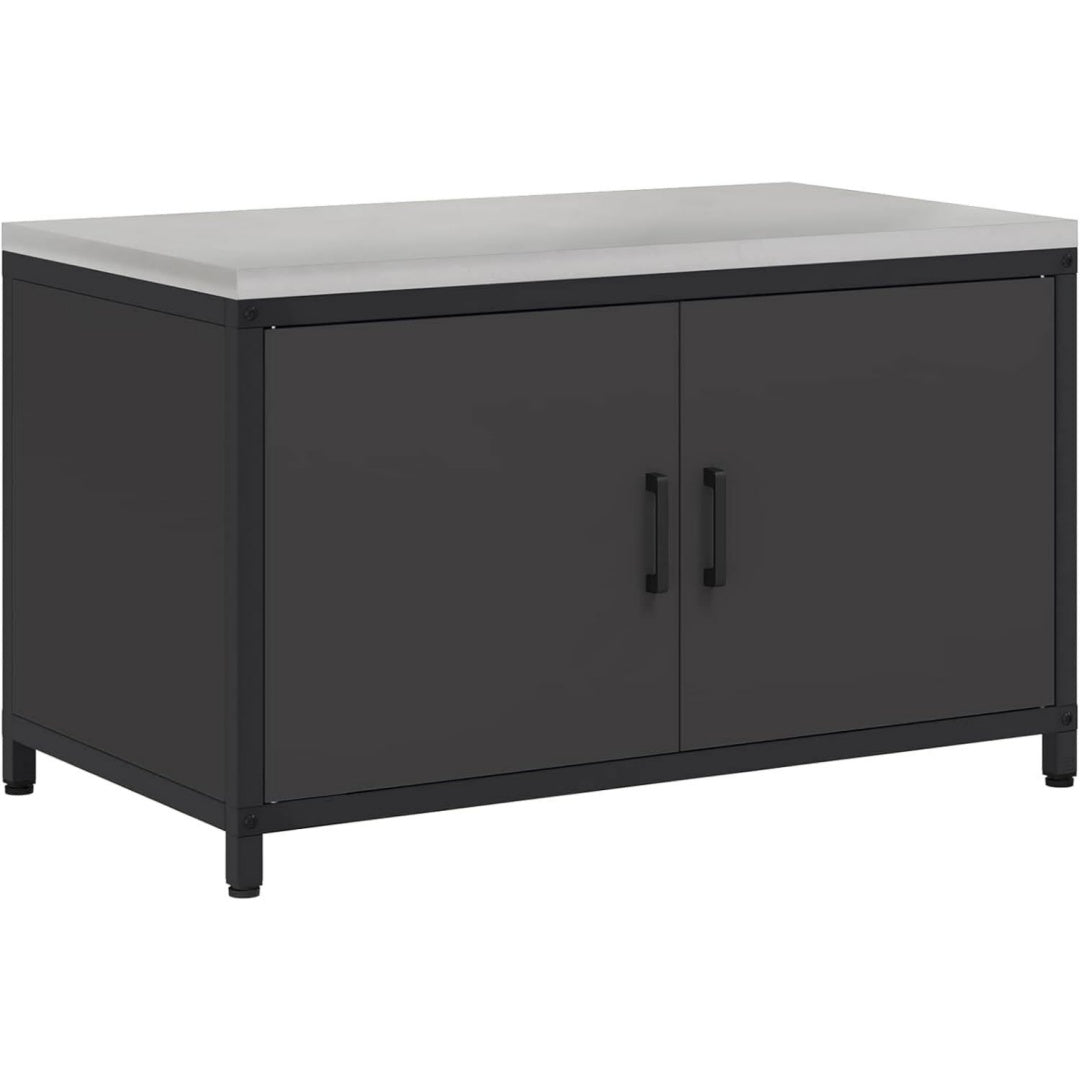 Schrankmoebel mit Tueren 90 x 50 x 53 cm schwarz