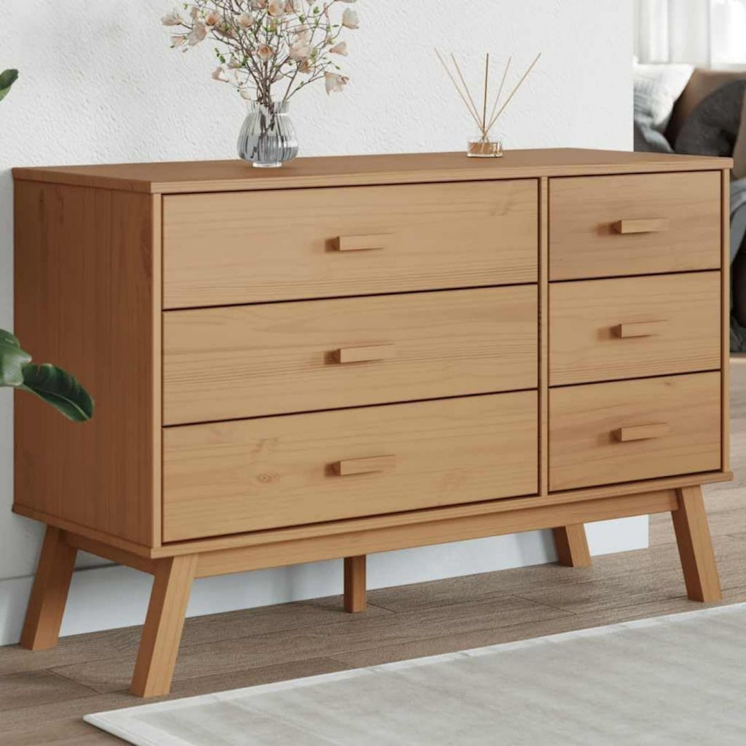 Schubladenschrank Schubladenschrank Olden Braun Massivholz Kiefer braun