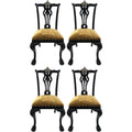 Wohnstuhl Casa Padrino Pompoos Luxus Barock schwarz
