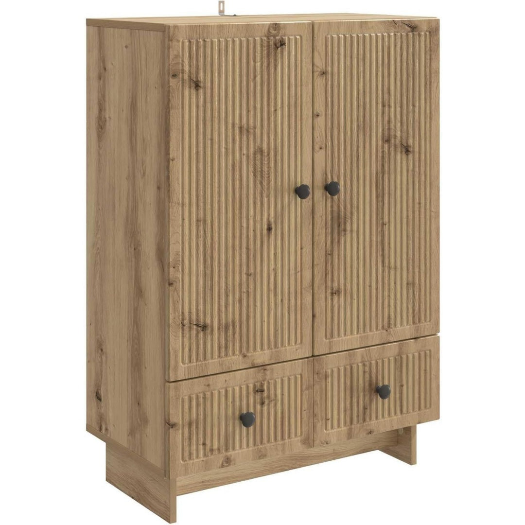Schubladenschrank Sideboard Artisan-Eiche, Kommode Schubladen Turen, eiche