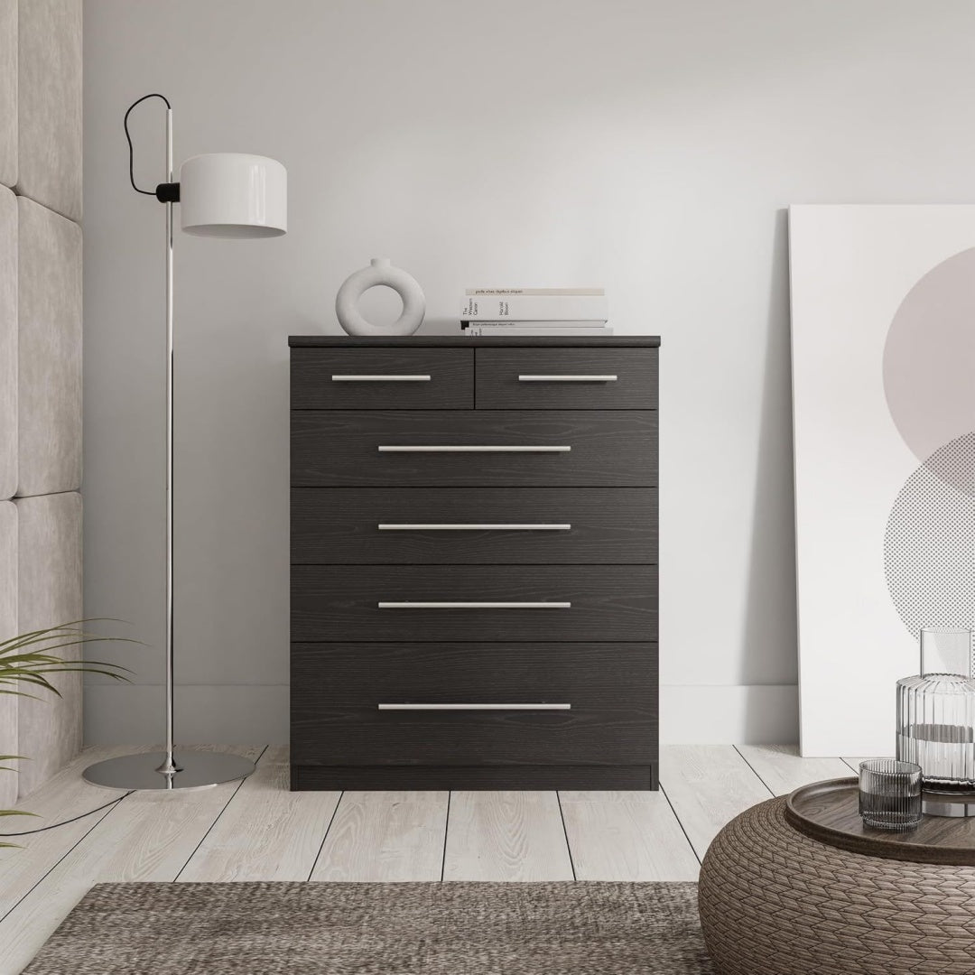 Schubladenschrank mit Schubladen 41,6 x 69,9 x 95 cm schwarz