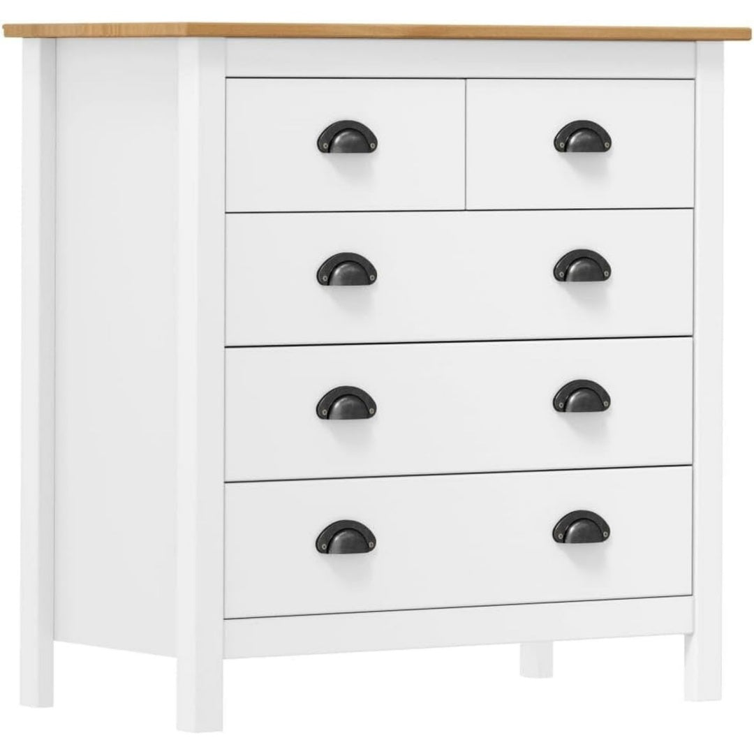 Kommode mit Schubladen aus Massivholz weiss
