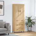 Schubladenschrank eiche mit Tueren mit Metallgestell