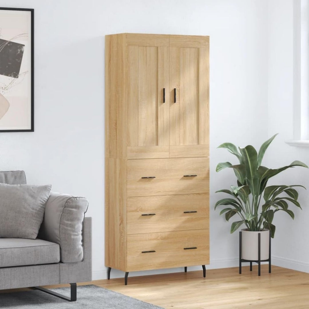 Schubladenschrank eiche mit Tueren mit Metallgestell