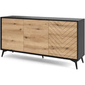 Schubladenschrank Dreiturige Kommode Emerald Loft Sideboard schwarz