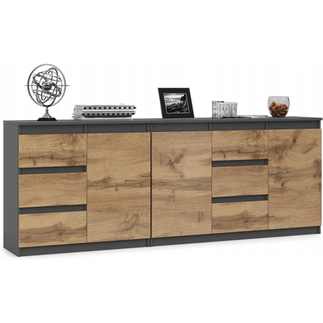 Kommode VBChome Kommode Graphit Grifflose Schubladen, schwarz