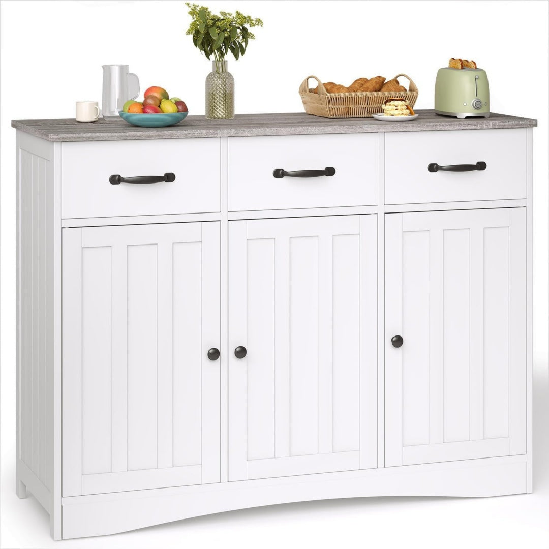 Stauraumschrank mit Schubladen 108x39x81 cm grau