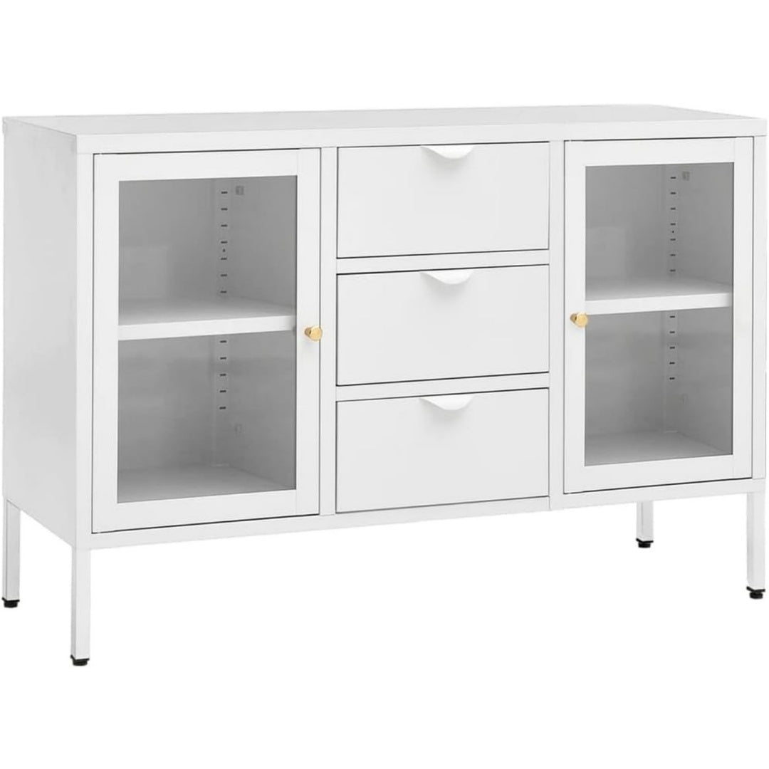 Stauraumschrank mit Schubladen 35 x 105 x 70 cm schwarz