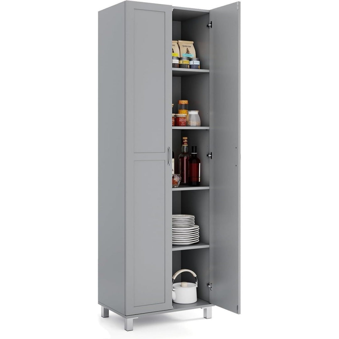 Schrankmoebel mit Tueren 39 x 60 x 187 cm grau