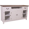 Moebel fuer Innenraeume mit Schubladen im Vintage Stil creme