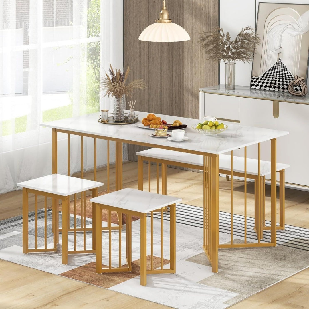 Tisch verstellbar aus MDF gold
