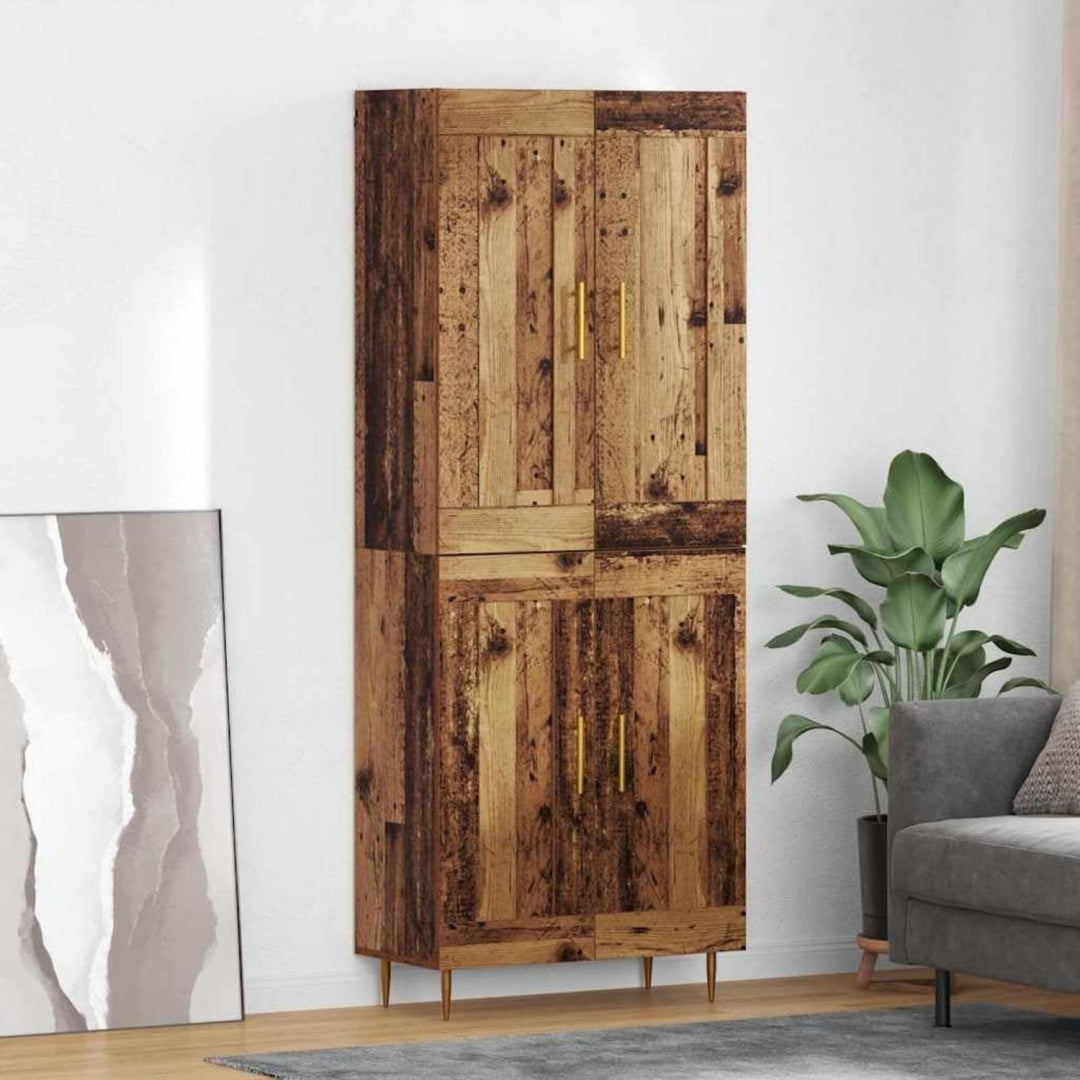 Stauraumschrank mit Tueren 69 x 34 x 180 cm natur