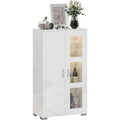 Kommode Hochglanz Sideboard Leuchten Vitrinenschrank schwarz